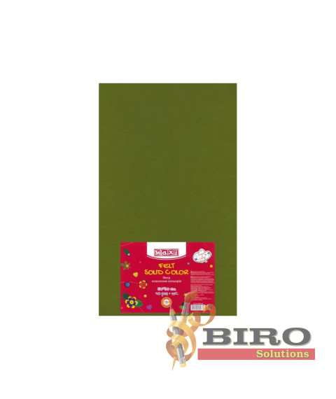 Fetru, 50x30cm, 180g/m2, verde oliva, 10 foi, MAXI